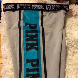 NWT Pink Victoria Secret Straight Skinny Leg Joggers With Drawstring And Pink